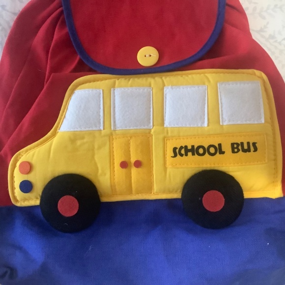 Red School Bus Fabric Backpack - Picture 4 of 4